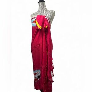 Elegant Red Swim Cover-Up